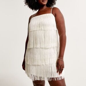 Abercrombie & Fitch White Fringe Mini Dress